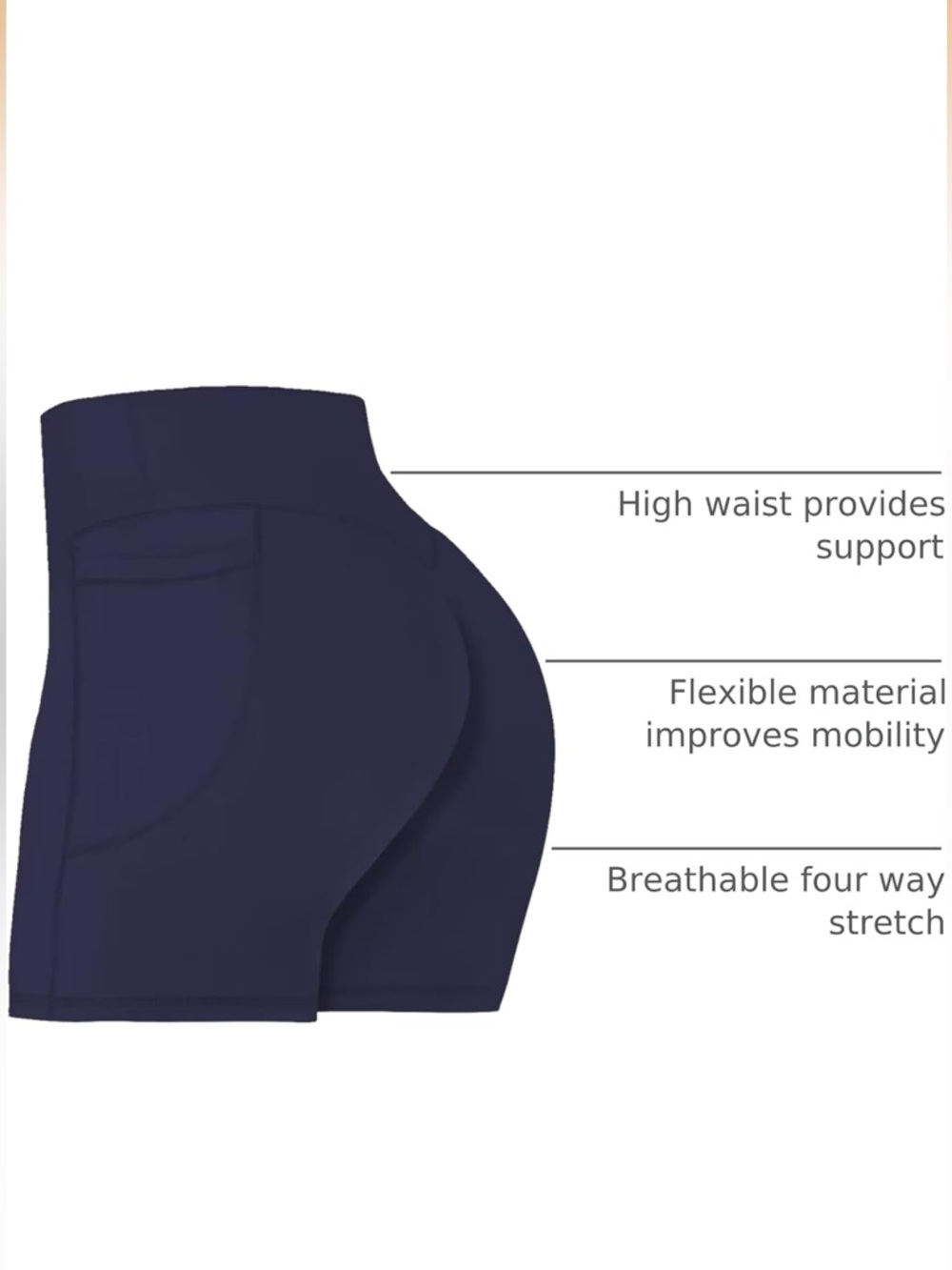 Sunzel High-Rise Ash Blue Bike Compression Shorts | Size Medium | Butt Lifting